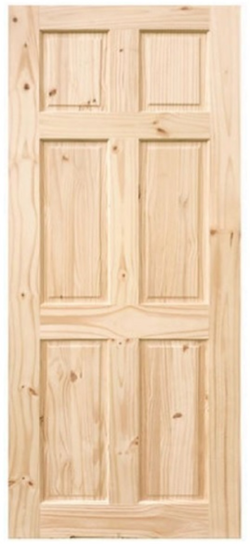 PUERTA 6 PANELES RADIATA 80 X 200 CM